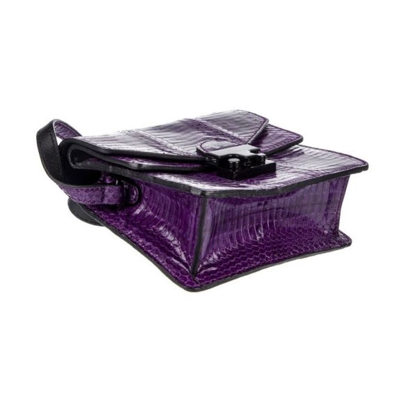Loeffler Randall snakeskin embossed purple leather crossbody bag NWT - Picture 5 of 8